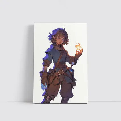 Anime Halfling Mage With Fire Magic