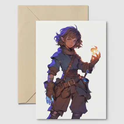 Anime Halfling Mage With Fire Magic