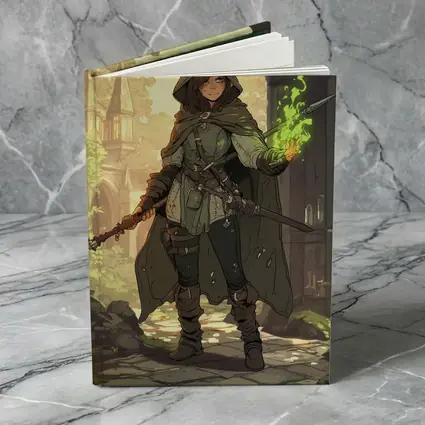 Anime Mage Girl Green Magic Fantasy Art