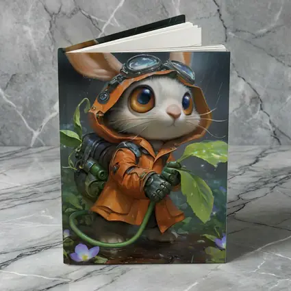 Steampunk Bunny Adventurer Orange Raincoat Rain