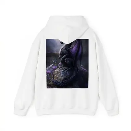 Dark Dragon Purple Wings Flowers Fantasy