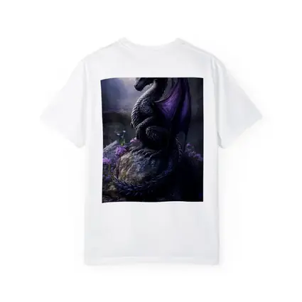 Dark Dragon Purple Wings Flowers Fantasy