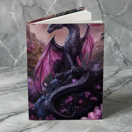 Dark Dragon Pink Wings Cherry Blossom Fantasy