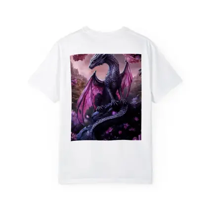 Dark Dragon Pink Wings Cherry Blossom Fantasy
