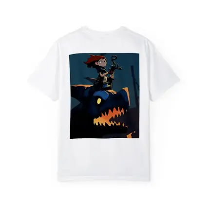 Boy Riding Mechanical Dragon Dark Night