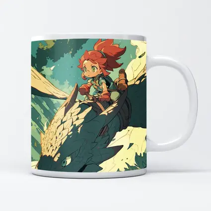Anime Girl Riding Dragon Fantasy Art
