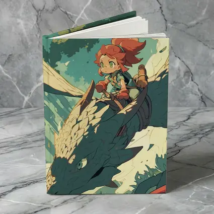 Anime Girl Riding Dragon Fantasy Art