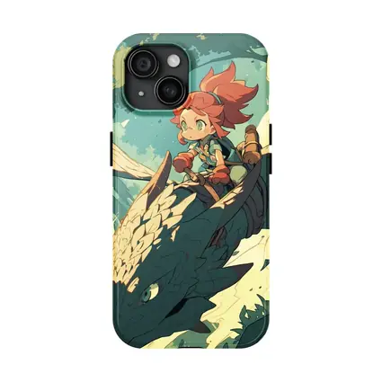 Anime Girl Riding Dragon Fantasy Art