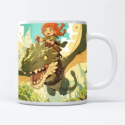 Anime Girl Riding Dragon Fantasy Forest