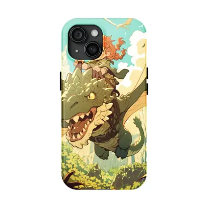 Anime Girl Riding Dragon Fantasy Forest
