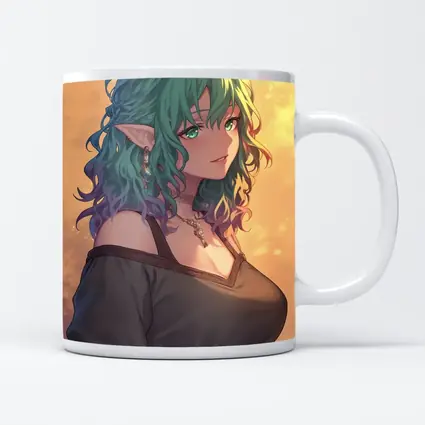Anime Elf Girl Rainbow Hair Fantasy Art
