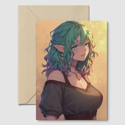 Anime Elf Girl Rainbow Hair Fantasy Art