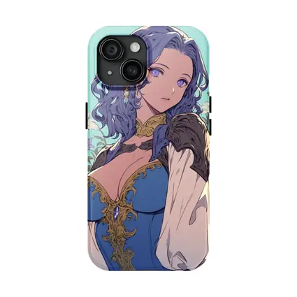 Anime Elf Girl Blue Hair Floral Background
