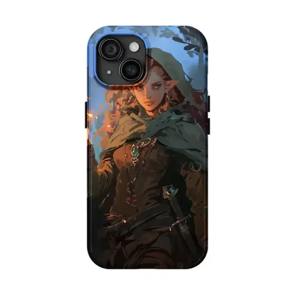 Red Hair Elf Mage Fire Forest Fantasy