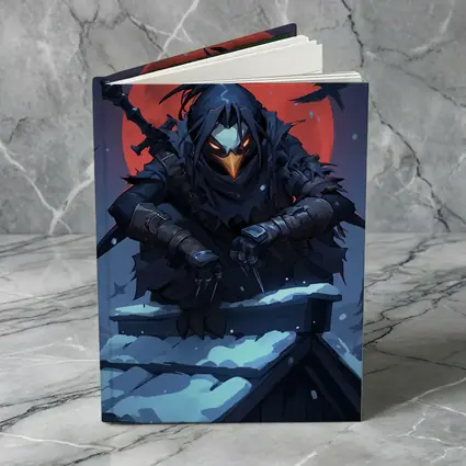 Dark Raven Ninja Warrior Red Moon Winter