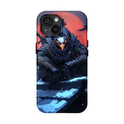 Dark Raven Ninja Warrior Red Moon Winter