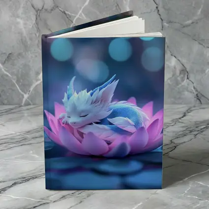Sleeping Baby Dragon on Pink Lotus