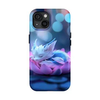 Sleeping Baby Dragon on Pink Lotus