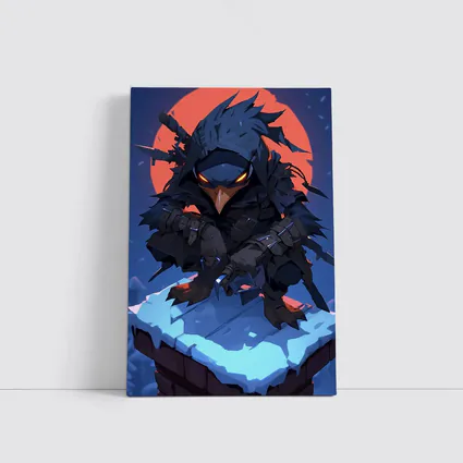 Ninja Crow Warrior Dark Anime Night Art