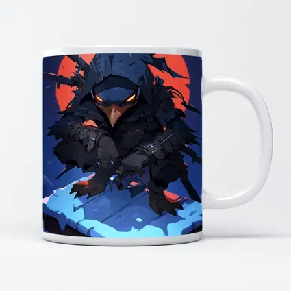 Ninja Crow Warrior Dark Anime Night Art