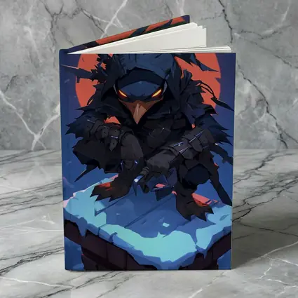 Ninja Crow Warrior Dark Anime Night Art