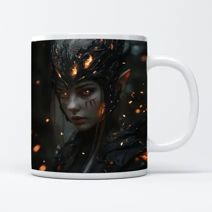 Dark Elf Warrior Forest Fire Fantasy Art