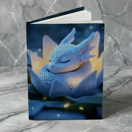 Sleeping Baby Dragon Blue Lotus Fantasy