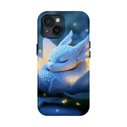 Sleeping Baby Dragon Blue Lotus Fantasy