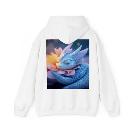Sleeping Baby Dragon Blue Floral Fantasy