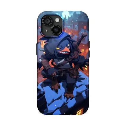 Ninja Crow Anime Art Snowy City Night