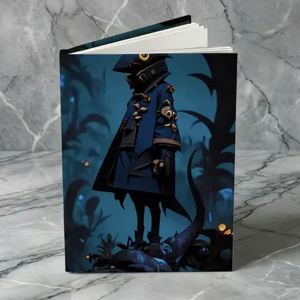 Dark Fantasy Figure Blue Glowing Forest