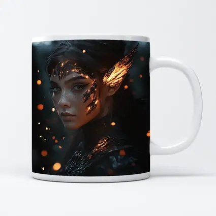 Dark Elf Fantasy Portrait Glowing Forest Night