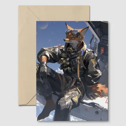 Anime Fox Pilot Gear Sky Background