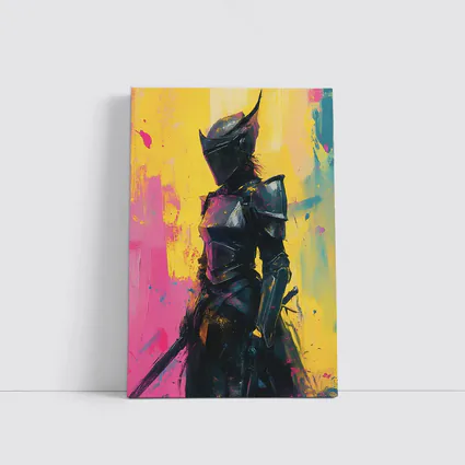 Dark Knight Armor Pop Art Paint Background