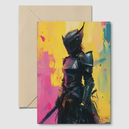 Dark Knight Armor Pop Art Paint Background