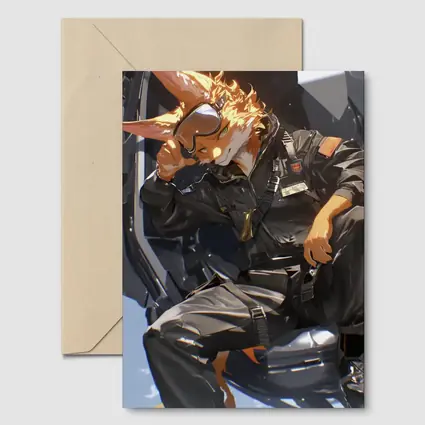 Fox Pilot Anime Art Fighter Jet