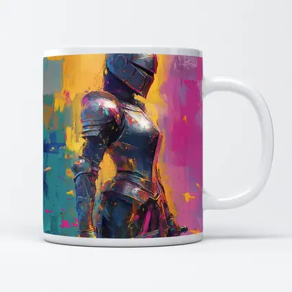 Medieval Knight Armor Colorful Painterly Background