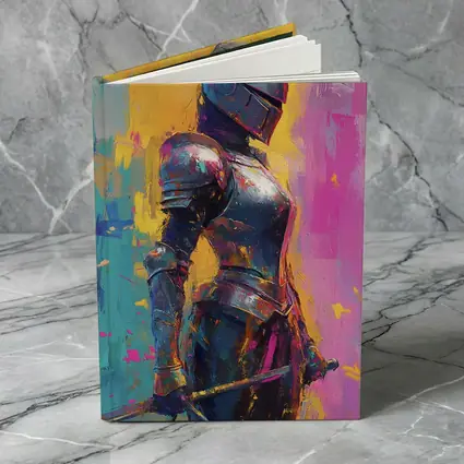 Medieval Knight Armor Colorful Painterly Background