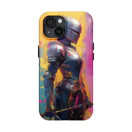 Medieval Knight Armor Colorful Painterly Background