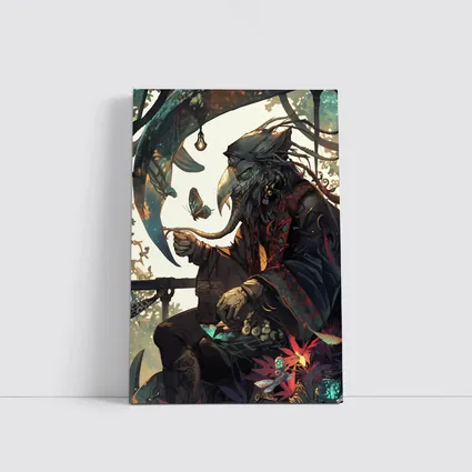 Dark Fantasy Crow Warrior With Butterflies