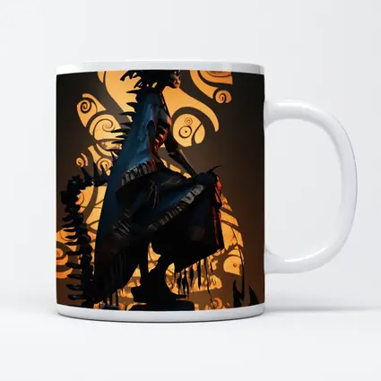 Dark Warrior Figure With Glowing Shadow Art