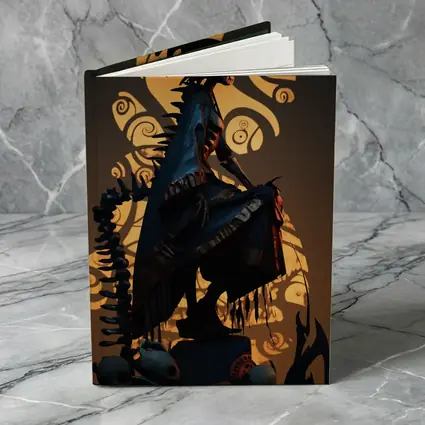 Dark Warrior Figure With Glowing Shadow Art