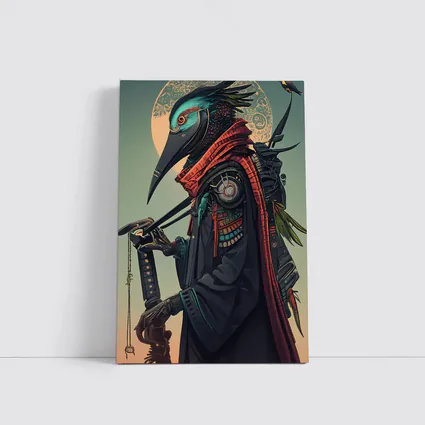 Samurai Crow Warrior Dark Fantasy Art