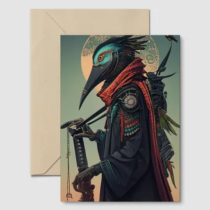 Samurai Crow Warrior Dark Fantasy Art