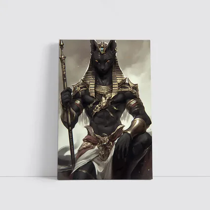Egyptian Cat God Dark Fantasy Digital Art