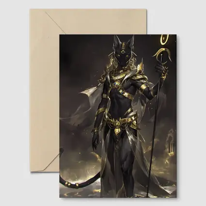 Anubis God Dark Fantasy Gold Armor
