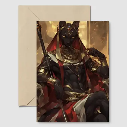 Egyptian Cat God Golden Throne Fantasy Art