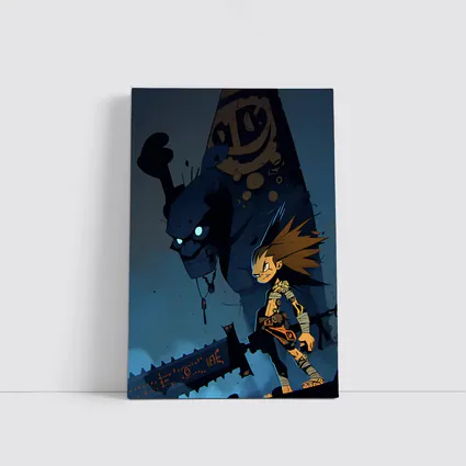 Anime Boy Dark Monster Night Scene