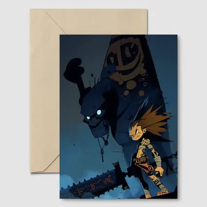 Anime Boy Dark Monster Night Scene