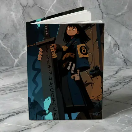 Anime Warrior Girl Holding Ancient Rune Sword